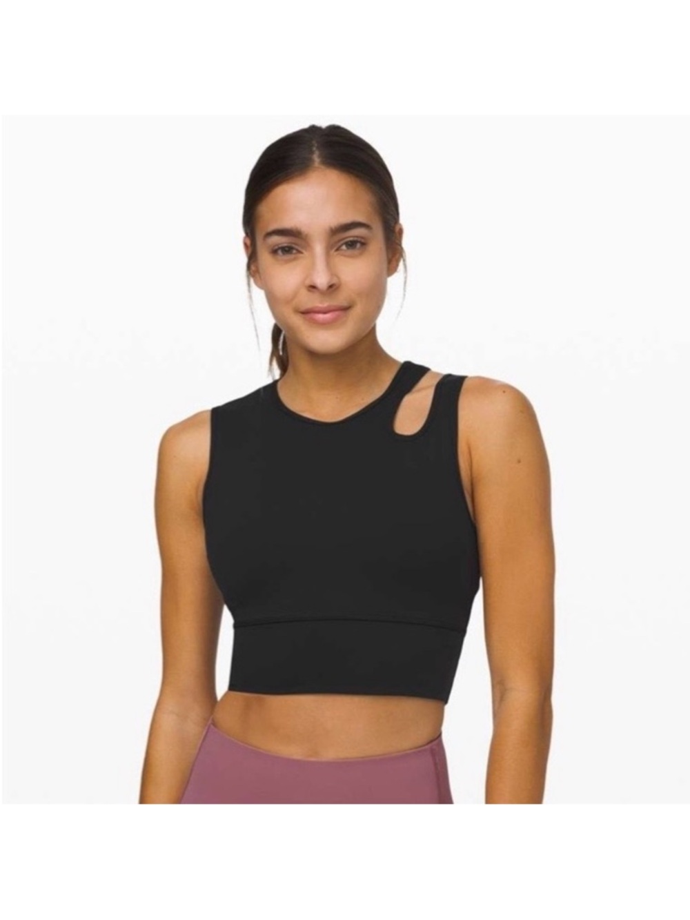 lululemon athletica Black Asymmetric Cutout Crop Top